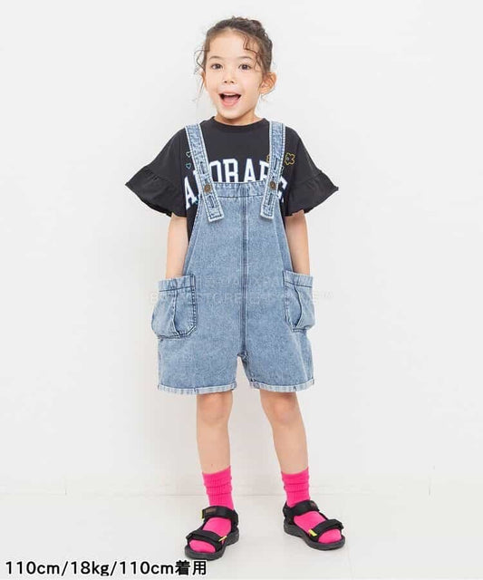 日本童裝 BREEZE 牛仔背帶褲 80-130cm 女童款 夏季 Jumpsuit