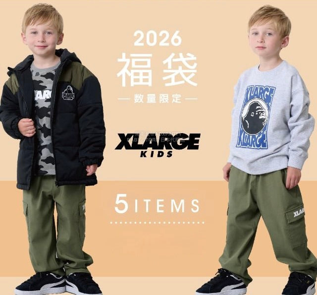 日本直送 XLARGE KIDS 福袋5點 90-140cm 男童款 2026年日本新春福袋 福袋不參與$900免運 滿$900可加$25免運【日本預售:2026年1月1日】