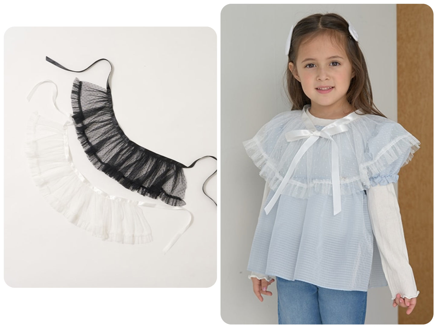 Japanese children's clothing Ly# mine 2Way tulle accessories girls' spring and summer TOPS SKIRTS