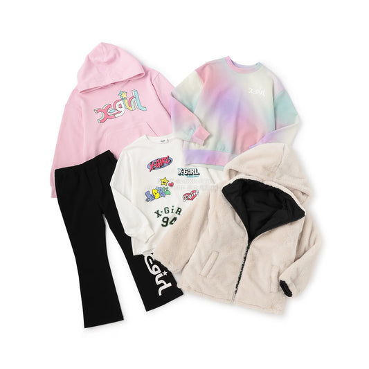 日本直送 X-girl Stages 福袋5點 90-140cm 女童款 2026年日本新春福袋 福袋不參與$900免運 滿$900可加$25免運【日本預售:2026年1月1日】