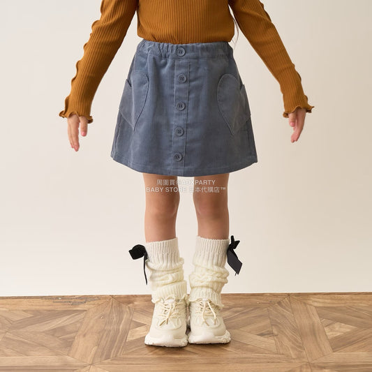 日本童裝 Ly# mine 心型口袋燈芯絨裙褲 100-150cm 女童款 秋季 PANTS