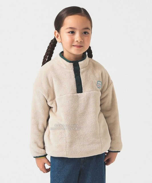 日本童裝 B:MING by BEAMS 抓毛半拉鍊上衣 90-140cm 男童款/女童款 秋冬季 TOPS 聖誕紅/新年紅