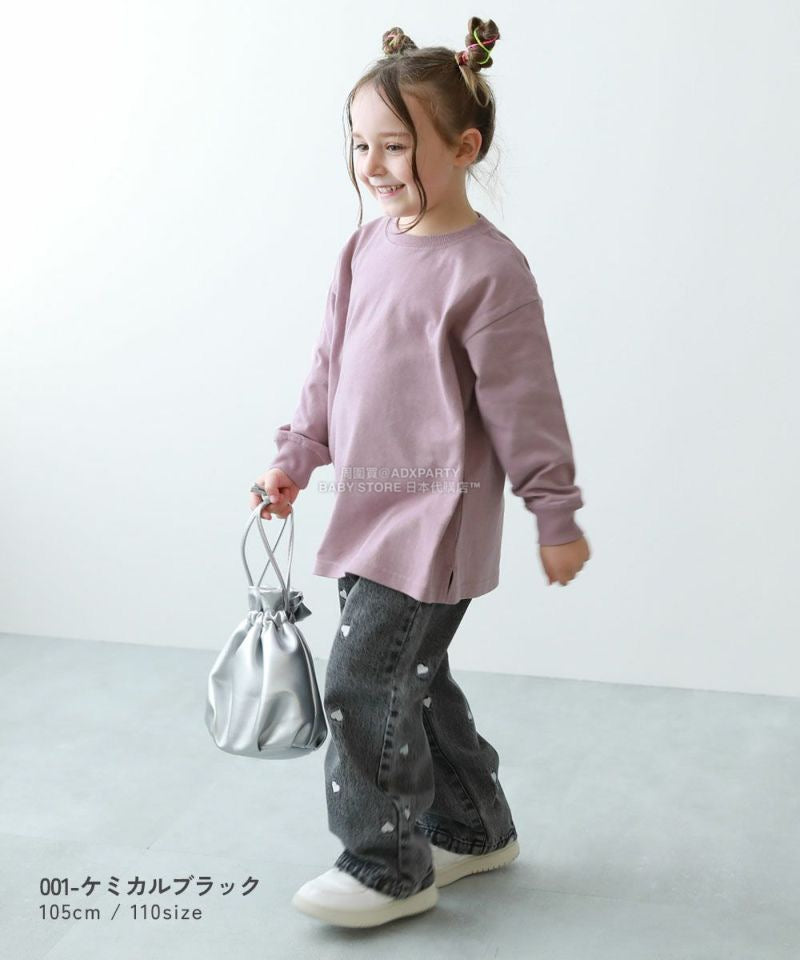 日本童裝 dev!rock 心型刺繡牛仔褲 100-160cm 女童款 秋季 PANTS