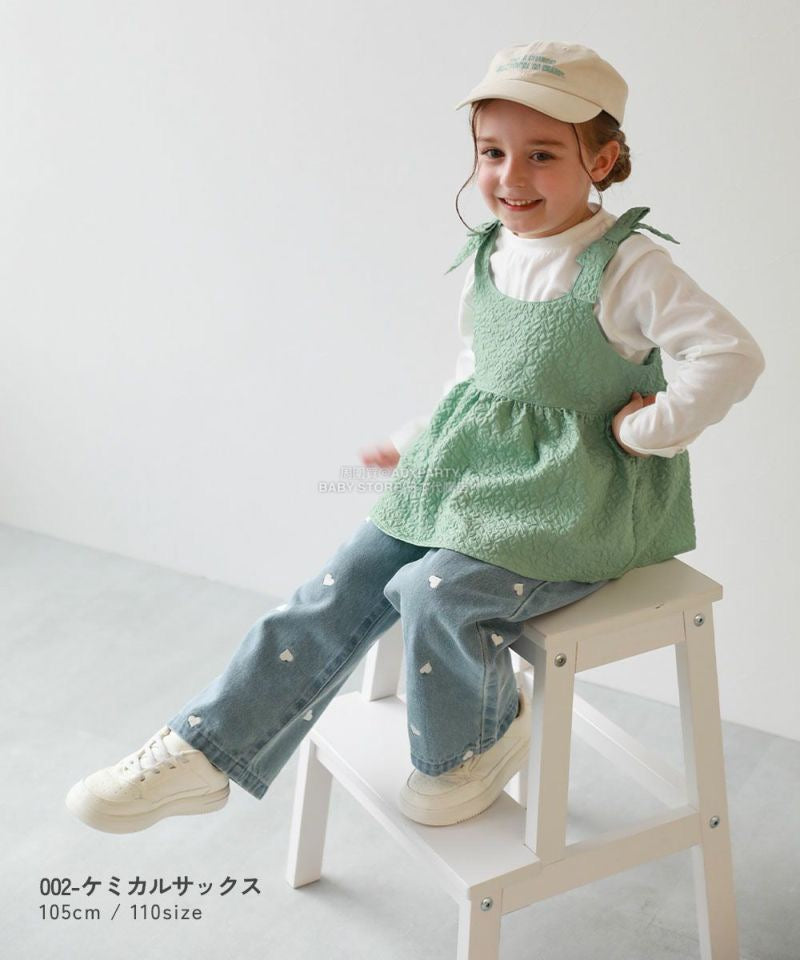 日本童裝 dev!rock 心型刺繡牛仔褲 100-160cm 女童款 秋季 PANTS