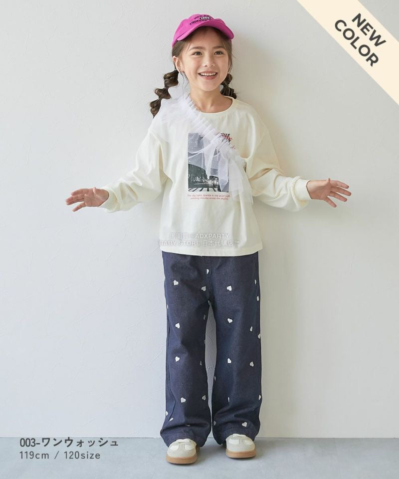 日本童裝 dev!rock 心型刺繡牛仔褲 100-160cm 女童款 秋季 PANTS