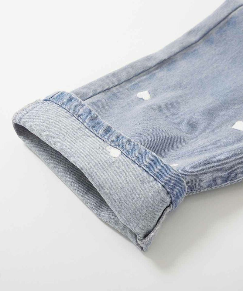 日本童裝 dev!rock 心型刺繡牛仔褲 100-160cm 女童款 秋季 PANTS