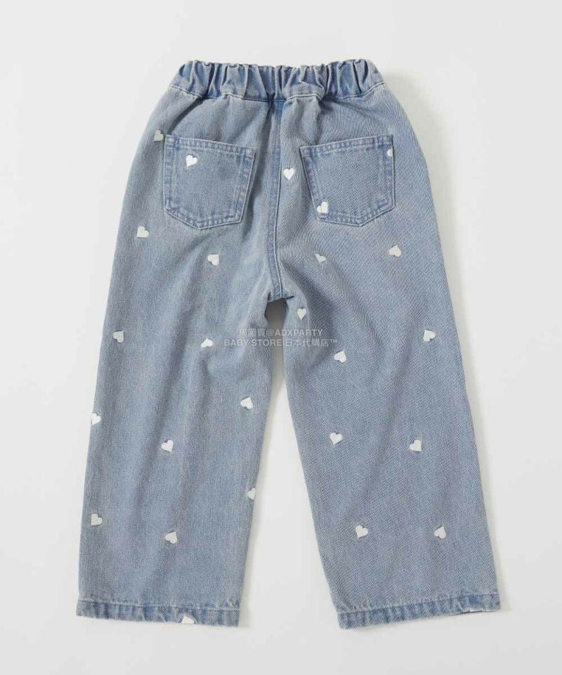 日本童裝 dev!rock 心型刺繡牛仔褲 100-160cm 女童款 秋季 PANTS