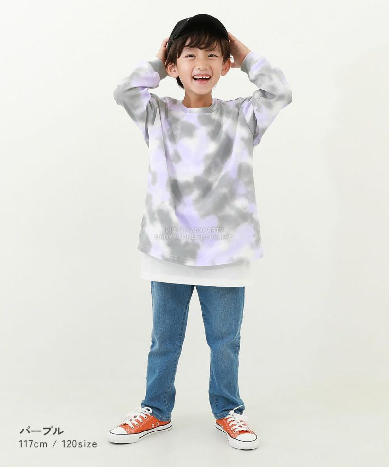 日本童裝 dev!rock 紮染印花長袖上衣 100-160cm 男童款/女童款 秋季 TOPS