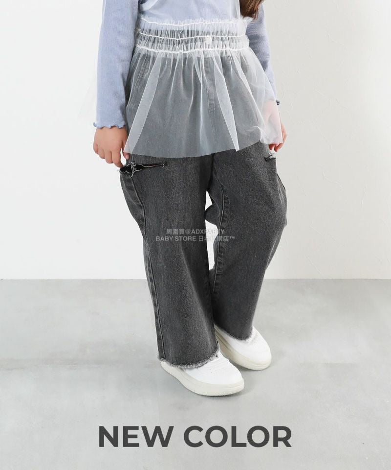 日本童裝 dev!rock 高腰鏤空牛仔褲 100-160cm 女童款 秋季 PANTS
