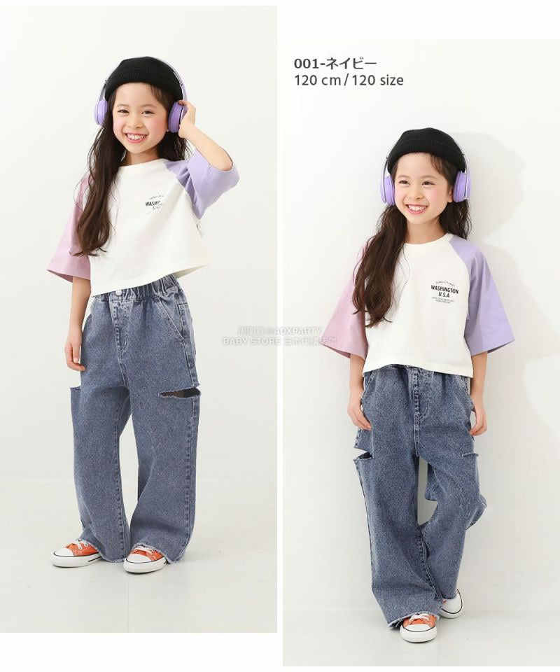日本童裝 dev!rock 高腰鏤空牛仔褲 100-160cm 女童款 秋季 PANTS