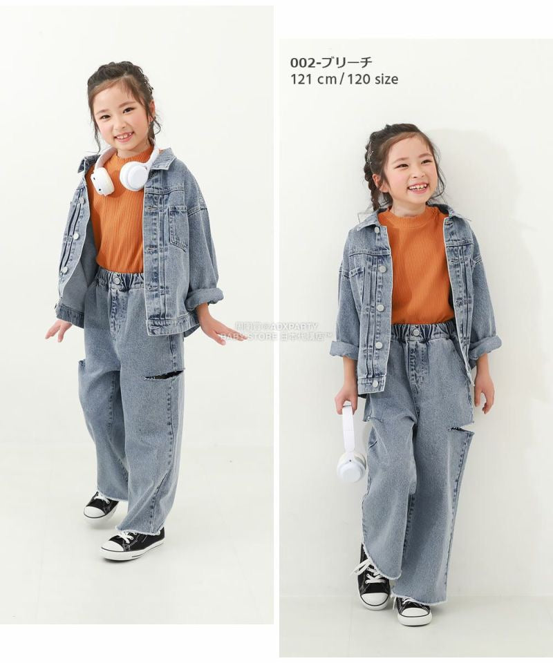 日本童裝 dev!rock 高腰鏤空牛仔褲 100-160cm 女童款 秋季 PANTS