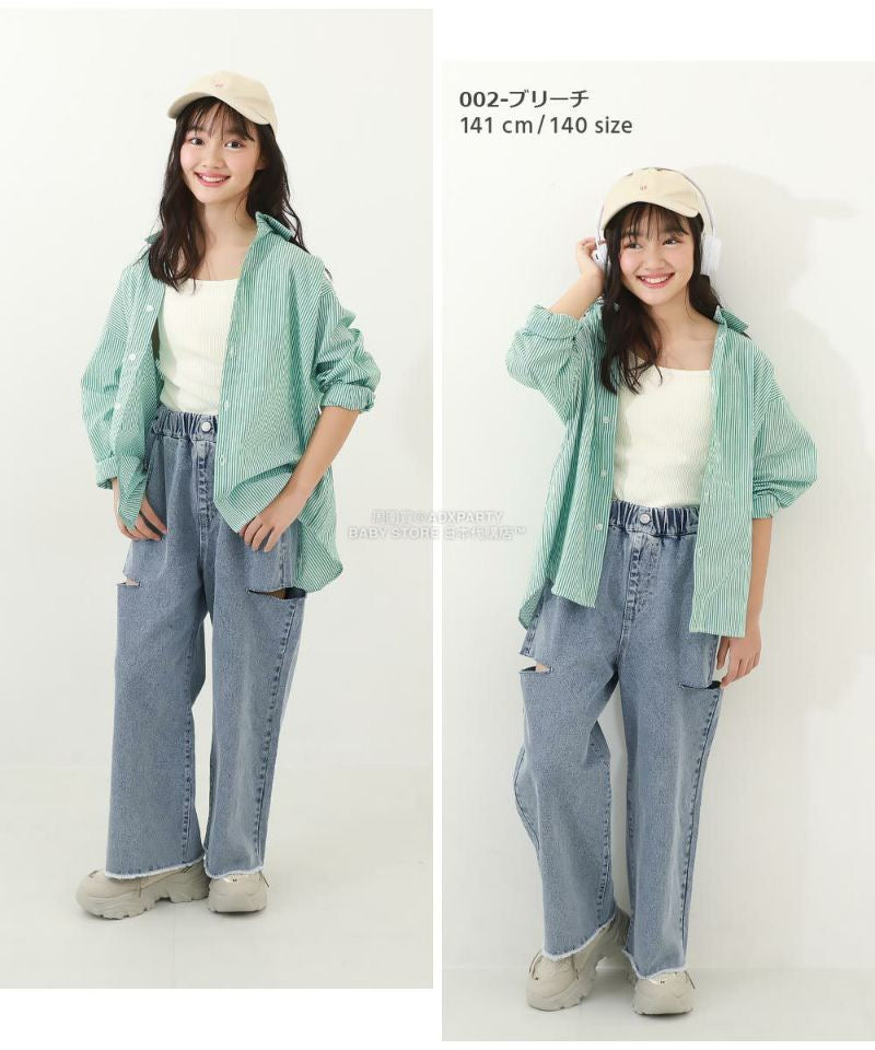 日本童裝 dev!rock 高腰鏤空牛仔褲 100-160cm 女童款 秋季 PANTS