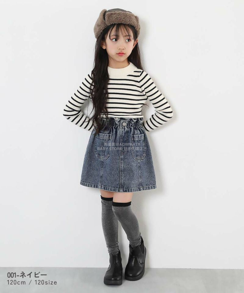 日本童裝 dev!rock 荷葉邊牛仔裙 100-160cm 女童款 秋季 SKIRTS