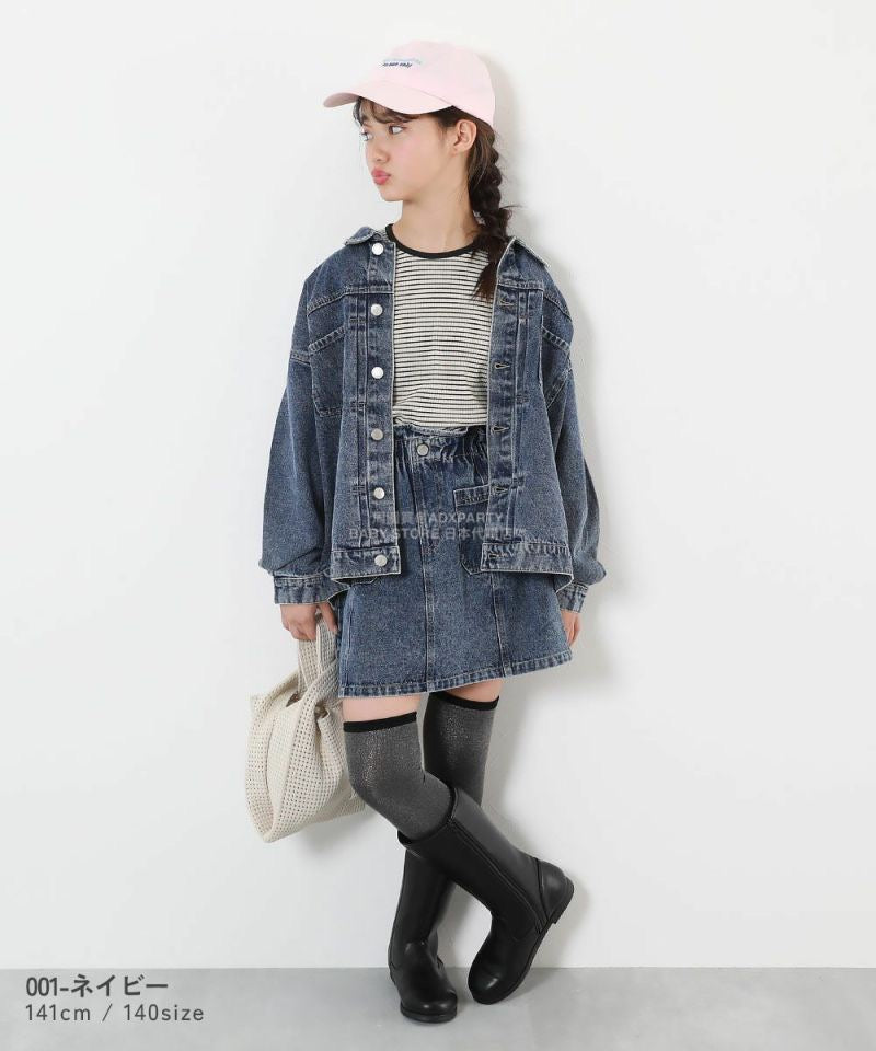 日本童裝 dev!rock 荷葉邊牛仔裙 100-160cm 女童款 秋季 SKIRTS