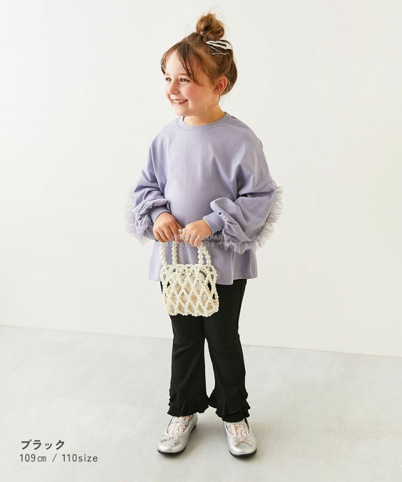 日本童裝 dev!rock 荷葉邊羅紋喇叭褲 100-160cm 女童款 秋季 PANTS