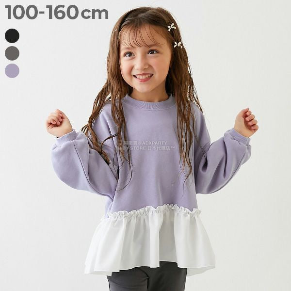 日本童裝 dev!rock 拼接裙邊衛衣 100-160cm 女童款 冬季 TOPS