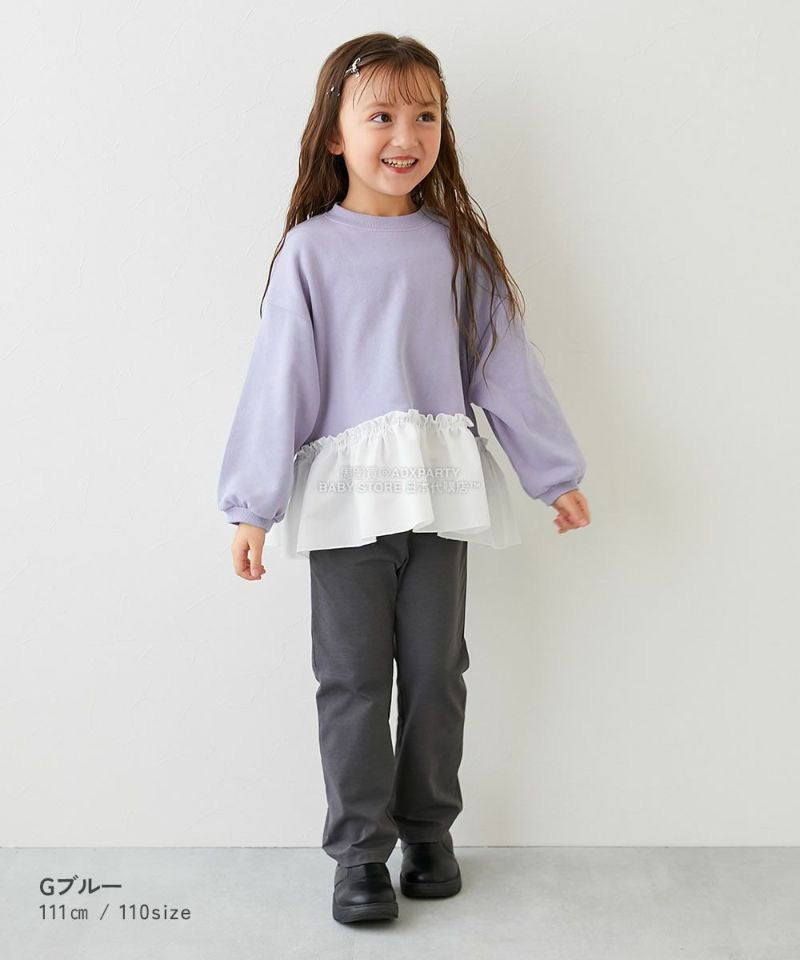 日本童裝 dev!rock 拼接裙邊衛衣 100-160cm 女童款 冬季 TOPS