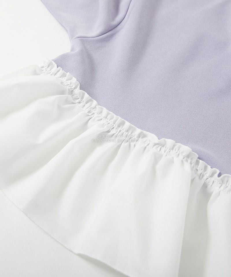 日本童裝 dev!rock 拼接裙邊衛衣 100-160cm 女童款 冬季 TOPS