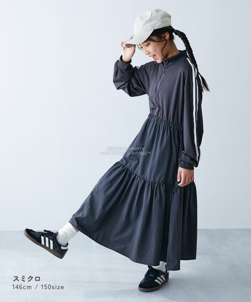 日本童裝 dev!rock 半拉鍊運動連身裙 100-160cm 女童款 冬季 DRESSES