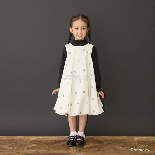 日本童裝 Ly# mine x miffy 刺繡泡泡連身裙 100-140cm 女童款 秋季 DRESSES