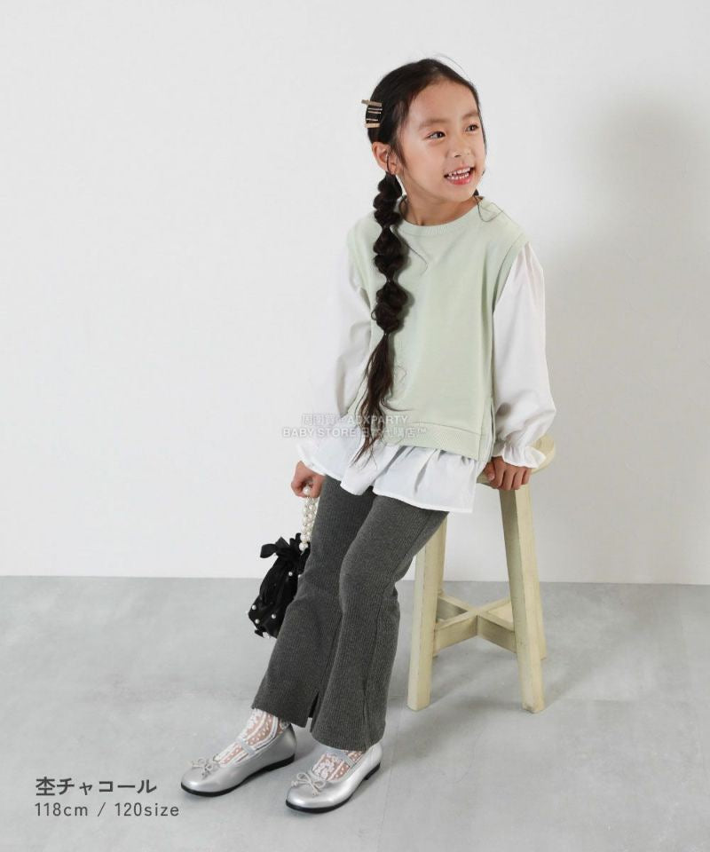 日本童裝 dev!rock 羅紋喇叭褲 100-160cm 女童款 冬季 PANTS