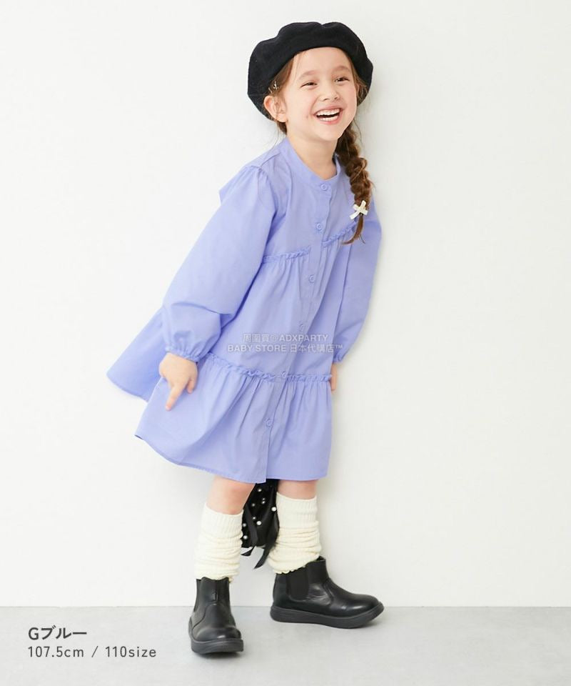 日本童裝 dev!rock 蓬鬆層疊襯衫連身裙 100-160cm 女童款 冬季 DRESSES