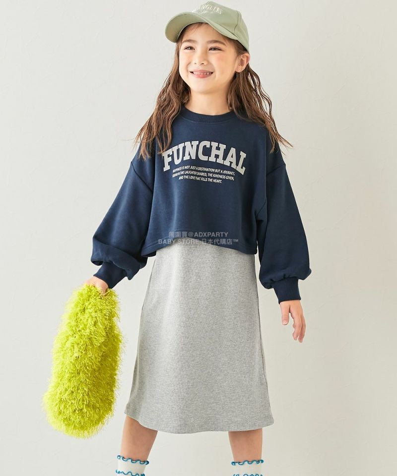 日本童裝 dev!rock 衛衣發羅紋背心裙兩件套裝 100-160cm 女童款 冬季 TOPS DRESSES