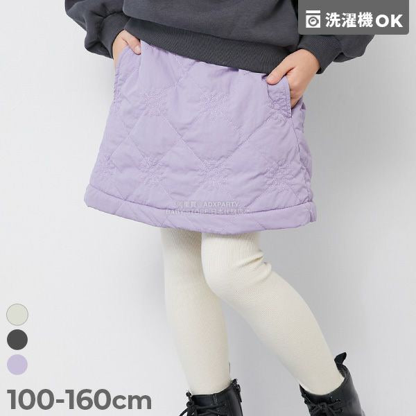 日本童裝 dev!rock 防風 花卉絎縫短裙 100-160cm 女童款 冬季 SKIRTS