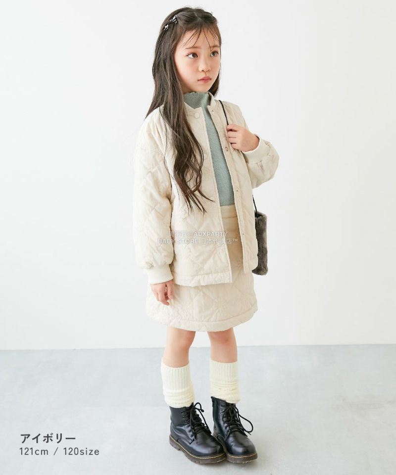 日本童裝 dev!rock 防風 花卉絎縫短裙 100-160cm 女童款 冬季 SKIRTS