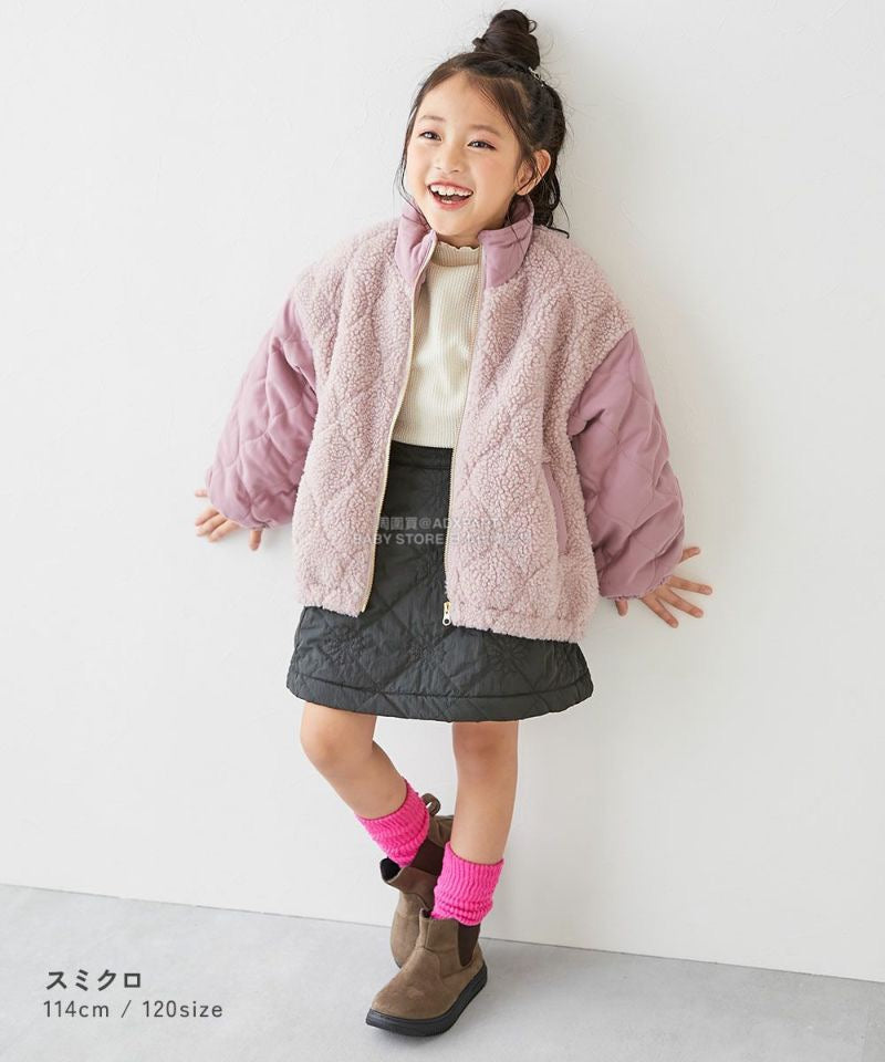 日本童裝 dev!rock 防風 花卉絎縫短裙 100-160cm 女童款 冬季 SKIRTS