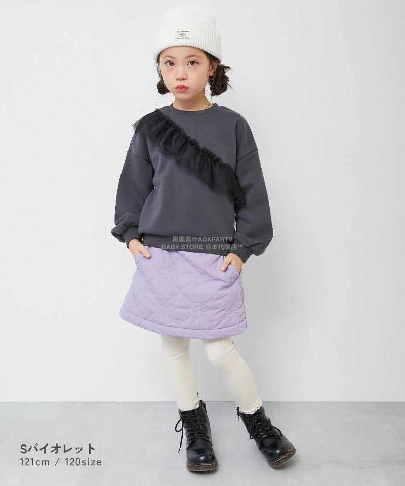 日本童裝 dev!rock 防風 花卉絎縫短裙 100-160cm 女童款 冬季 SKIRTS