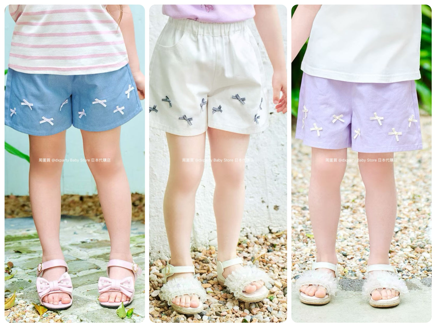 Japanese children's clothing aF#a325 bow shorts 100-160cm girls summer PANTS