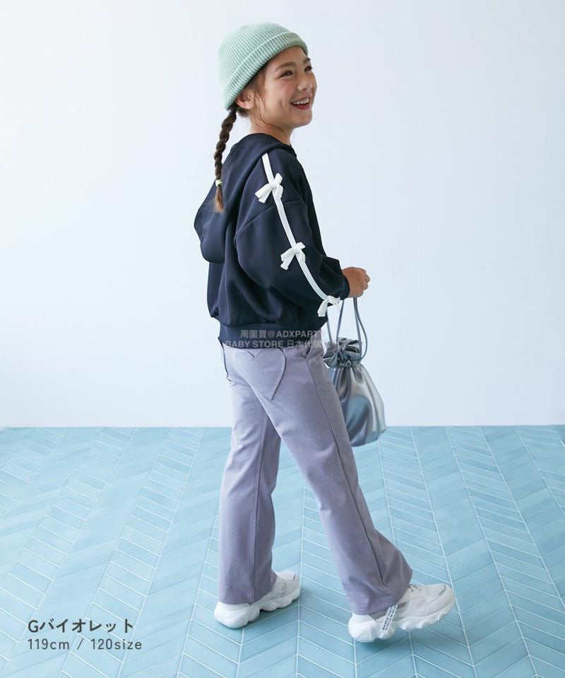 日本童裝 dev!rock 【五大易洗】心型口袋喇叭長褲 100-160cm 女童款 冬季 PANTS