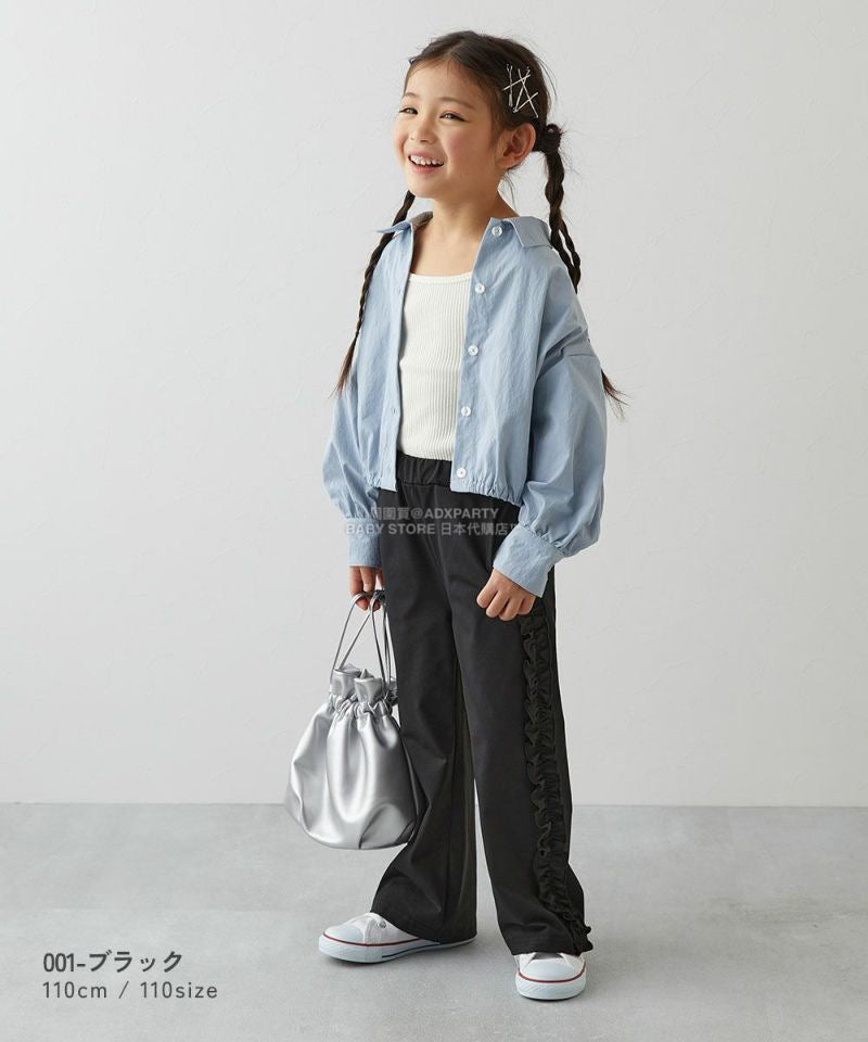 日本童裝 dev!rock 【五大易洗】側邊皺褶長褲 100-160cm 女童款 冬季 PANTS
