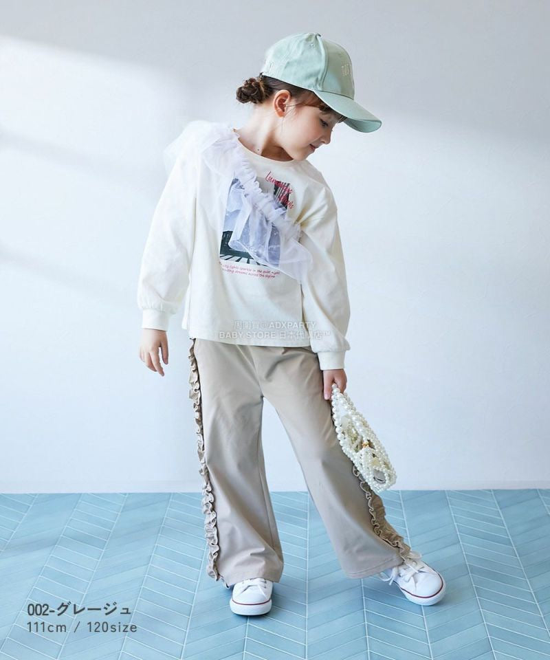 日本童裝 dev!rock 【五大易洗】側邊皺褶長褲 100-160cm 女童款 冬季 PANTS