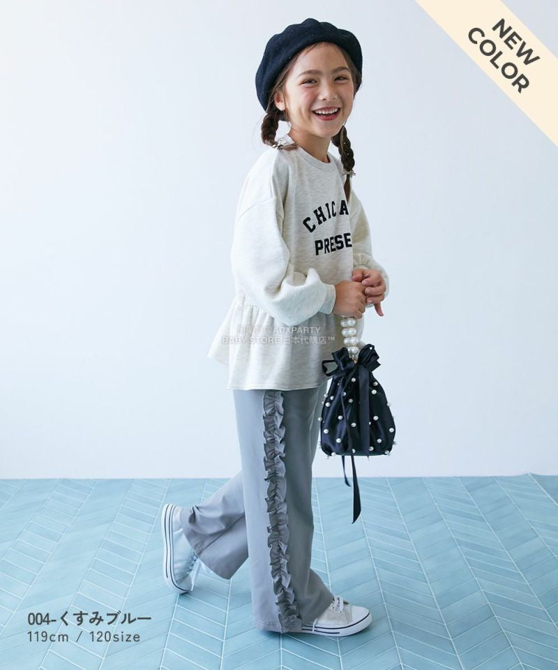 日本童裝 dev!rock 【五大易洗】側邊皺褶長褲 100-160cm 女童款 冬季 PANTS