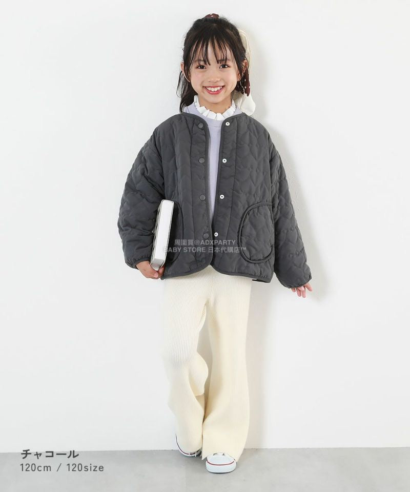 日本童裝 dev!rock 心型絎縫保暖抓毛外套 100-160cm 女童款 冬季 (適合初秋、香港平均溫度、寒冷天氣)OUTERWEAR