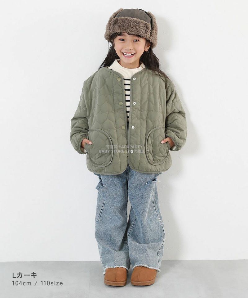 日本童裝 dev!rock 心型絎縫保暖抓毛外套 100-160cm 女童款 冬季 (適合初秋、香港平均溫度、寒冷天氣)OUTERWEAR