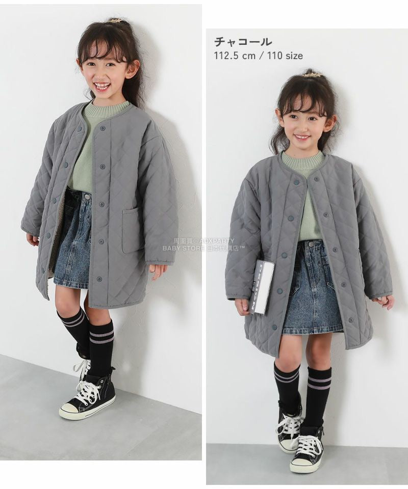 日本童裝 dev!rock 2Way 絎縫拼接毛毛外套 100-160cm 女童款 冬季 (適合初秋、香港平均溫度、寒冷天氣、溫度低天氣)OUTERWEAR