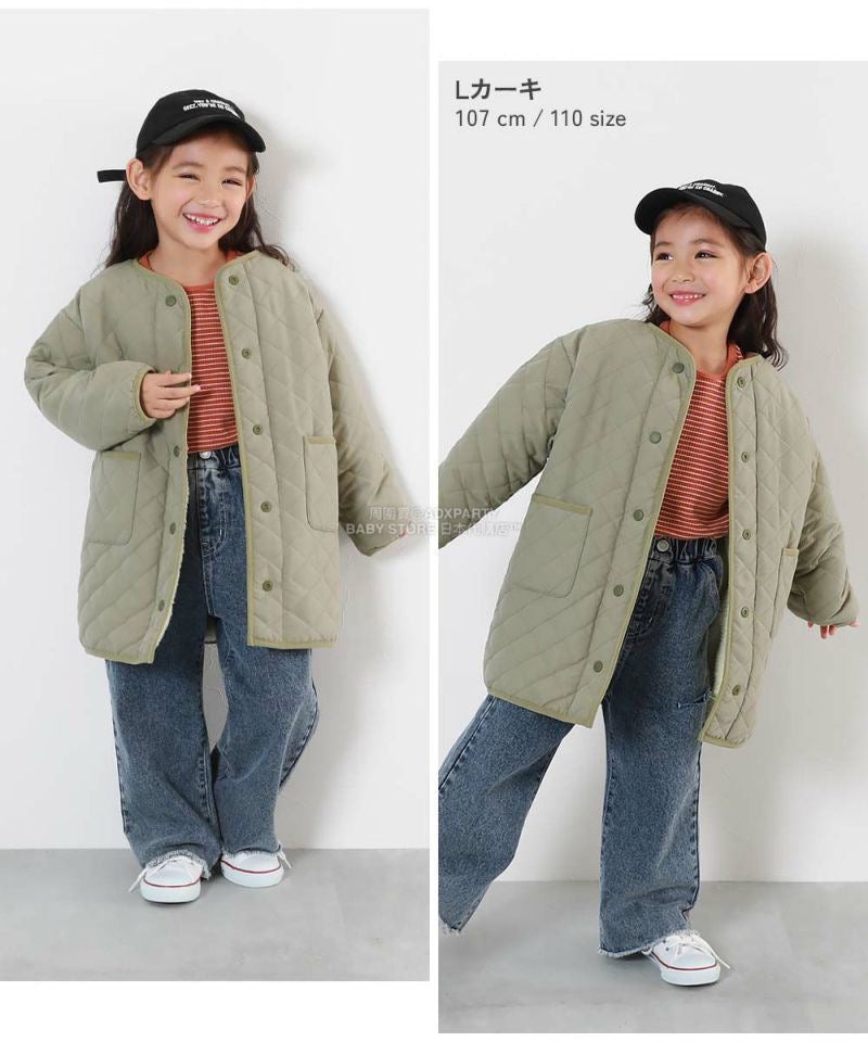 日本童裝 dev!rock 2Way 絎縫拼接毛毛外套 100-160cm 女童款 冬季 (適合初秋、香港平均溫度、寒冷天氣、溫度低天氣)OUTERWEAR