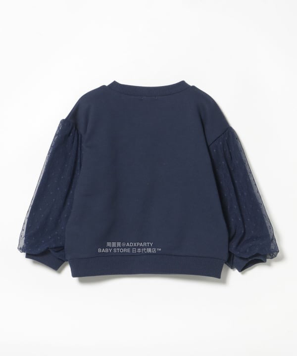 日本童裝 BEAMS mini 薄紗袖衛衣 90-140cm 女童款 秋冬季 TOPS