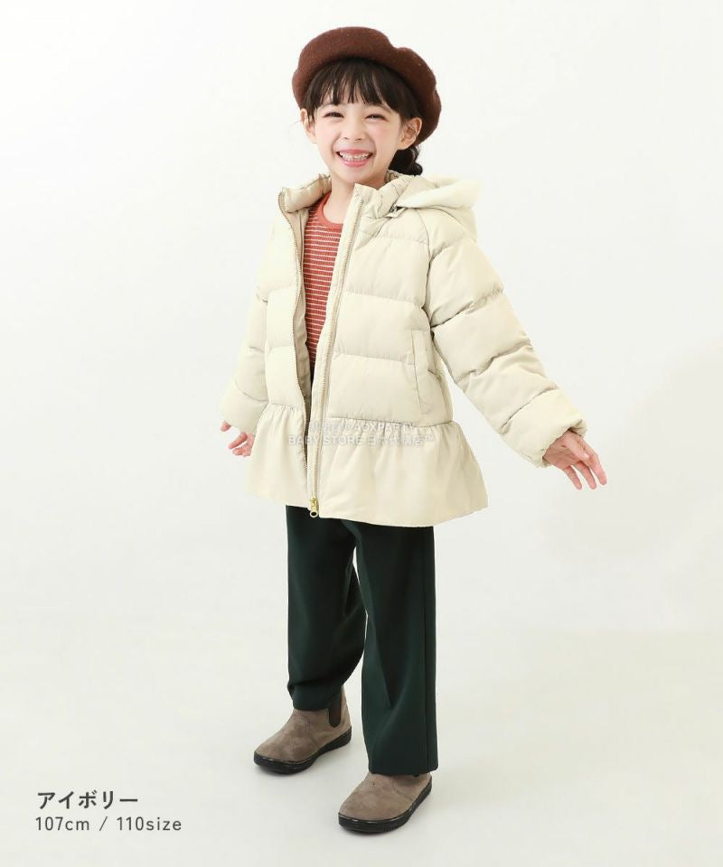 日本童裝 dev!rock 可水洗纖維羽絨荷葉邊外套 80-160cm 女童款 冬季 (適合寒冷天氣、溫度低天氣)OUTERWEAR