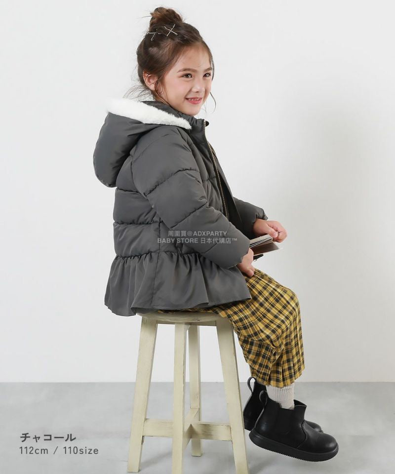 日本童裝 dev!rock 可水洗纖維羽絨荷葉邊外套 80-160cm 女童款 冬季 (適合寒冷天氣、溫度低天氣)OUTERWEAR