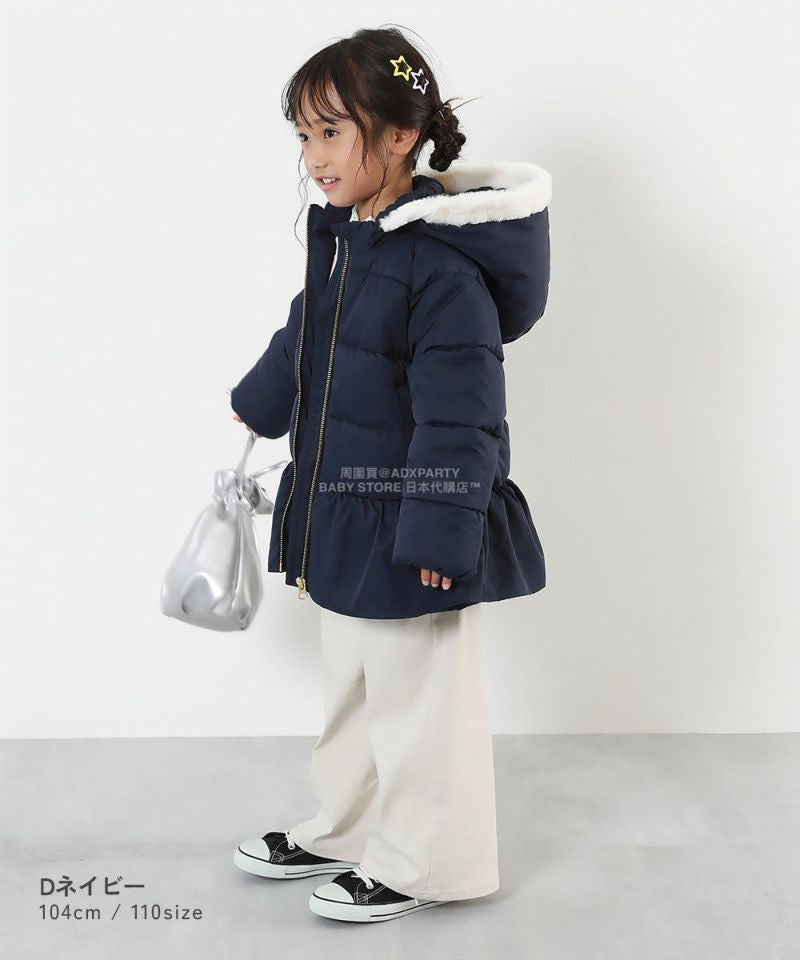 日本童裝 dev!rock 可水洗纖維羽絨荷葉邊外套 80-160cm 女童款 冬季 (適合寒冷天氣、溫度低天氣)OUTERWEAR