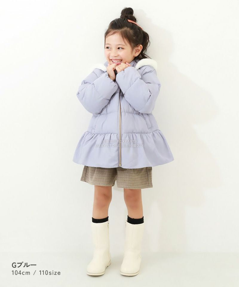 日本童裝 dev!rock 可水洗纖維羽絨荷葉邊外套 80-160cm 女童款 冬季 (適合寒冷天氣、溫度低天氣)OUTERWEAR