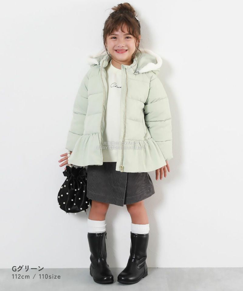 日本童裝 dev!rock 可水洗纖維羽絨荷葉邊外套 80-160cm 女童款 冬季 (適合寒冷天氣、溫度低天氣)OUTERWEAR