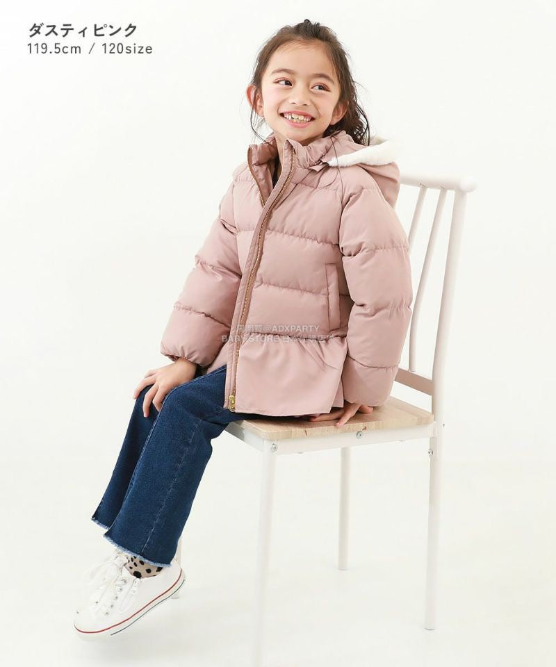 日本童裝 dev!rock 可水洗纖維羽絨荷葉邊外套 80-160cm 女童款 冬季 (適合寒冷天氣、溫度低天氣)OUTERWEAR