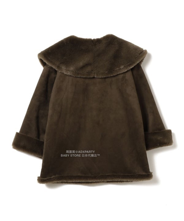 日本童裝 B:MING by BEAMS 斗篷領人造羊皮大褸 110-150cm 女童款 秋冬季 (適合寒冷天氣、溫度低天氣及落雪)OUTERWEAR