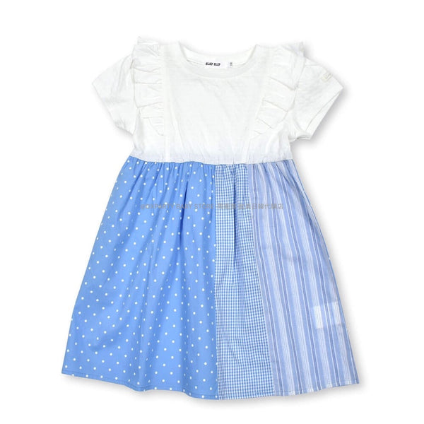 日本童裝 SLAP SL1P  拼色短袖連身裙 80-140cm 女童款 夏季 DRESSES