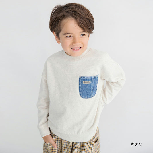 日本童裝 Branshes 牛仔口袋衛衣 80-160cm 男童款 冬季 TOPS